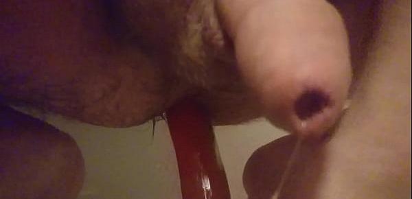 Small squirts while dildo in my ass